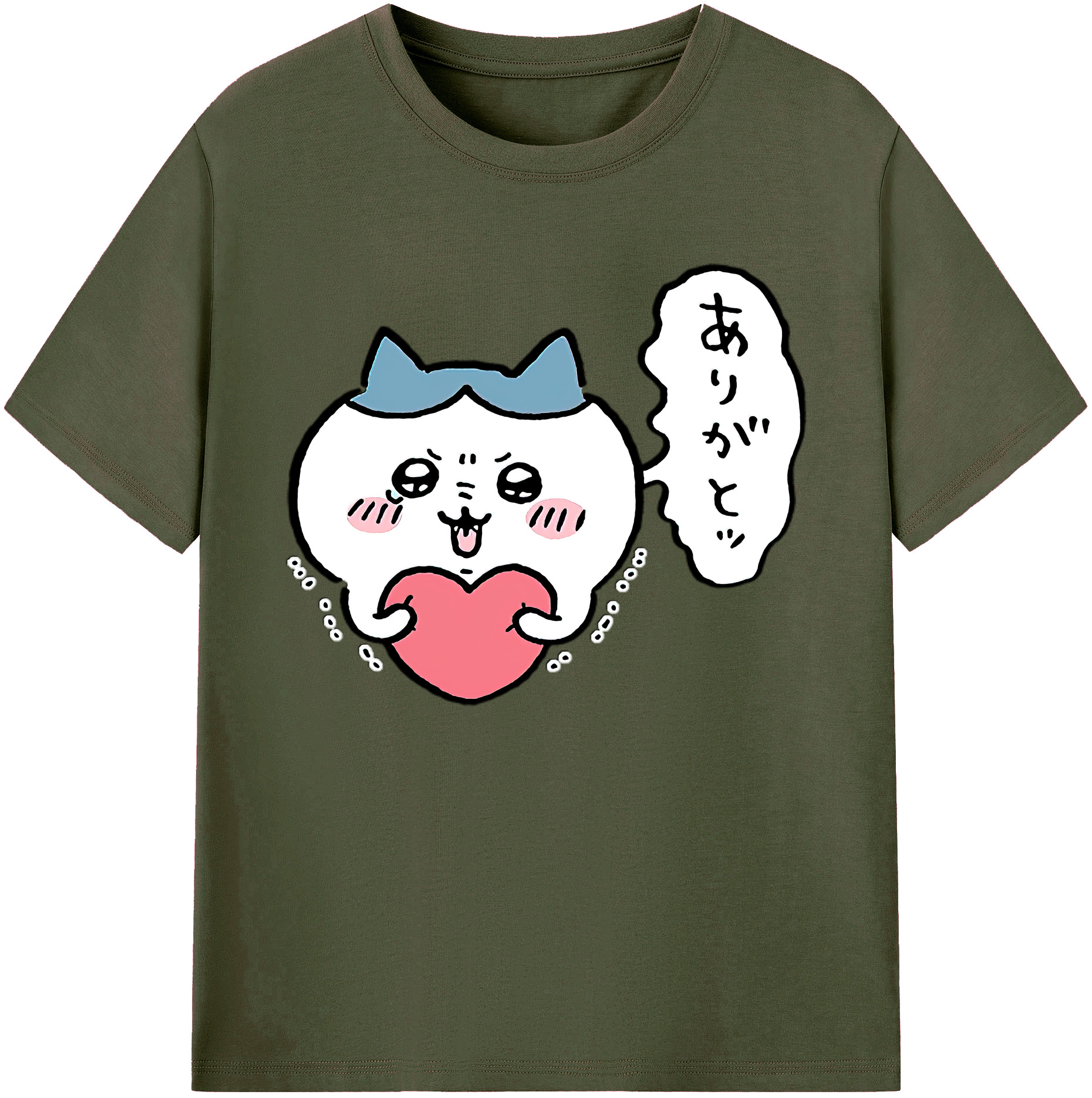 （画像用） ちいかわ ハチワレ Chii-kawa hachiware 綿100％ メンズ半袖Tシャツ｜肌触りやわらか＆通気性